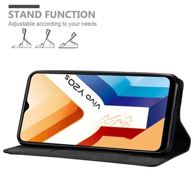 Vivo Y20s Suojakuori Lompakkokotelo (Musta)