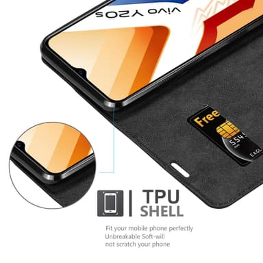 Vivo Y20s Suojakuori Lompakkokotelo (Musta)