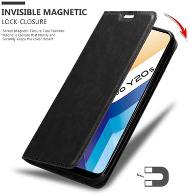 Vivo Y20s Suojakuori Lompakkokotelo (Musta)
