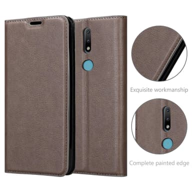 Nokia 2.4 Suojakuori Lompakkokotelo (Ruskea)