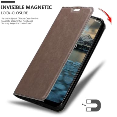 Nokia 2.4 Suojakuori Lompakkokotelo (Ruskea)