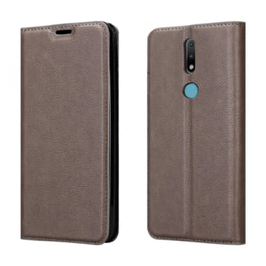 Nokia 2.4 Suojakuori Lompakkokotelo (Ruskea)