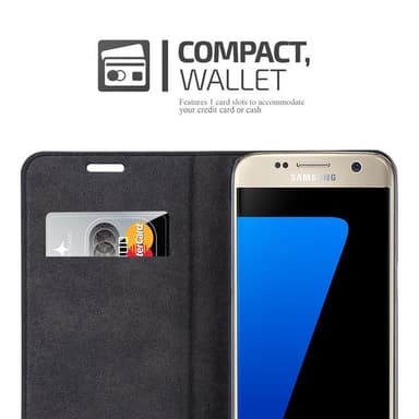 Samsung Galaxy S7 Suojakuori Lompakkokotelo (Ruskea)