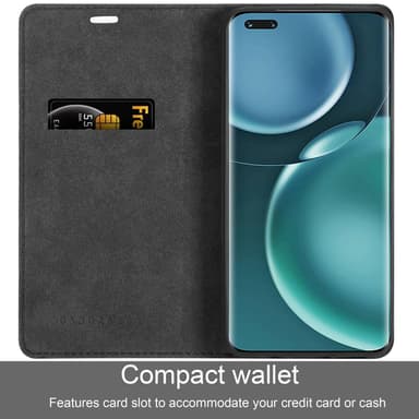 Honor MAGIC 4 PRO Suojakuori Lompakkokotelo (Musta)