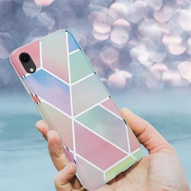 iPhone XR Suojakuori Lompakkokotelo (Vaaleanpunainen)