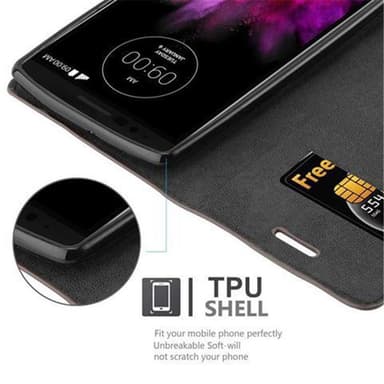 LG G FLEX 2 Suojakuori Lompakkokotelo (Ruskea)