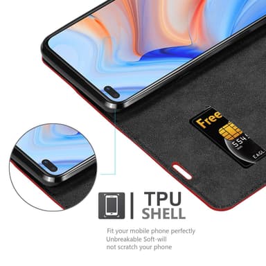 Oppo Reno4 Z Suojakuori Lompakkokotelo (Punainen)