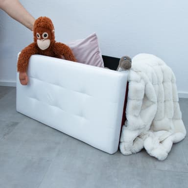 Taitettava Jakkara 76x38x38 cm Jalkatuki (valkoinen)