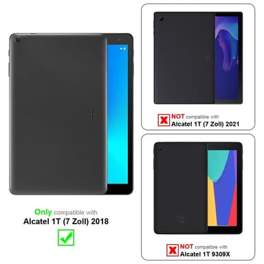 Alcatel 1T (7 tuumaa) 2018 Suojakuori Kotelo (Musta)