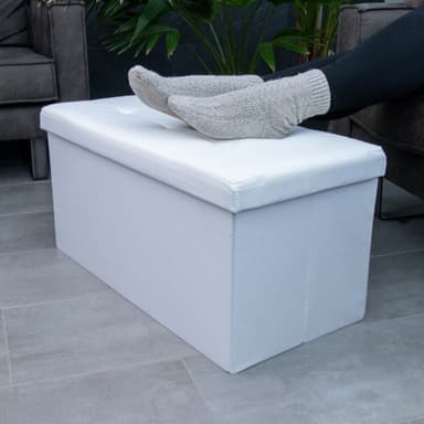 Taitettava Jakkara 76x38x38 cm Jalkatuki (valkoinen)
