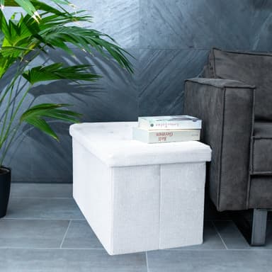 Taitettava Jakkara 76x38x38 cm Jalkatuki (valkoinen)
