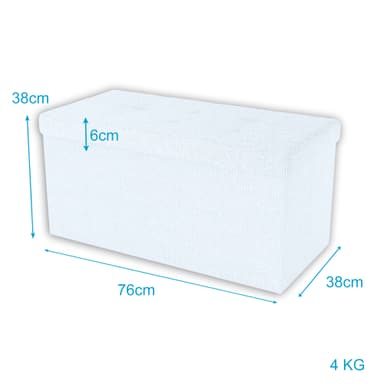 Taitettava Jakkara 76x38x38 cm Jalkatuki (valkoinen)