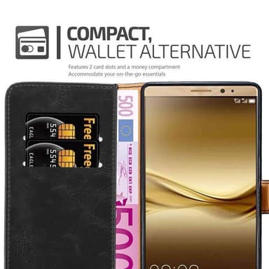 Huawei MATE 8 Suojakuori Lompakkokotelo (Musta)