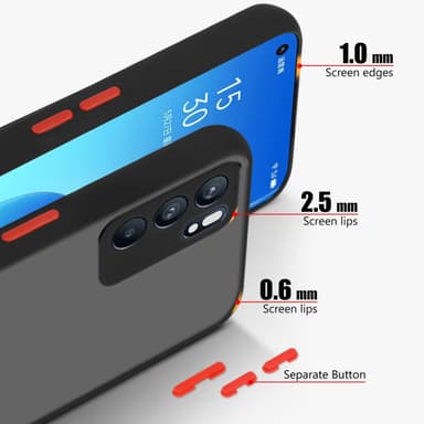 Oppo Reno6 5G Suojakuori Kotelo (Musta)