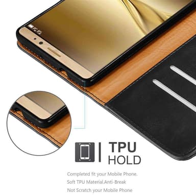 Huawei MATE 8 Suojakuori Lompakkokotelo (Musta)