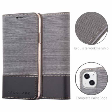 iPhone 13 MINI Suojakuori Lompakkokotelo (harmaa)