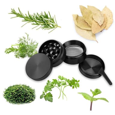 Grinder Keittiömurskain Yrtit Mausteet Tupakka (musta)