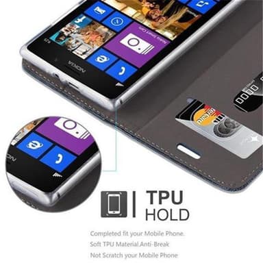 Nokia Lumia 925 Suojakuori Lompakkokotelo (Sininen)