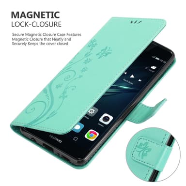 Huawei P9 PLUS Suojakuori Lompakkokotelo (Turkoosi)