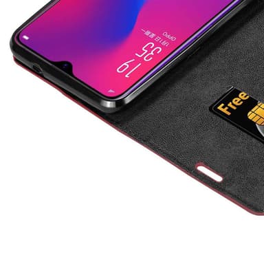 Oppo R17 Suojakuori Lompakkokotelo (Punainen)