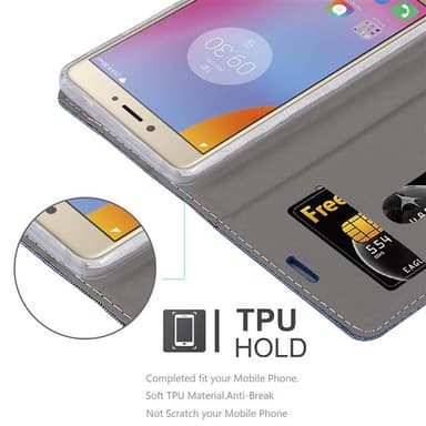 Lenovo K6 NOTE Suojakuori Lompakkokotelo (Sininen)