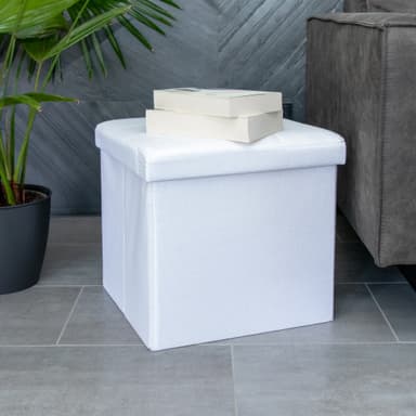 Taitettava Jakkara 38x38x38 cm Jalkatuki (weiß)