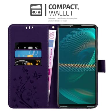 Sony Xperia 5 III Suojakuori Lompakkokotelo (Violetti)