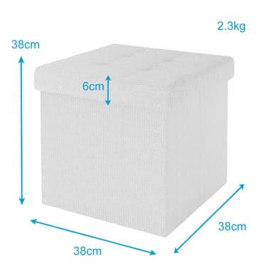 Taitettava Jakkara 38x38x38 cm Jalkatuki (weiß)