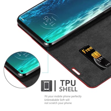 Motorola EDGE Suojakuori Lompakkokotelo (Punainen)