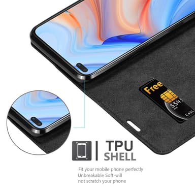 Oppo Reno4 Z Suojakuori Lompakkokotelo (Musta)