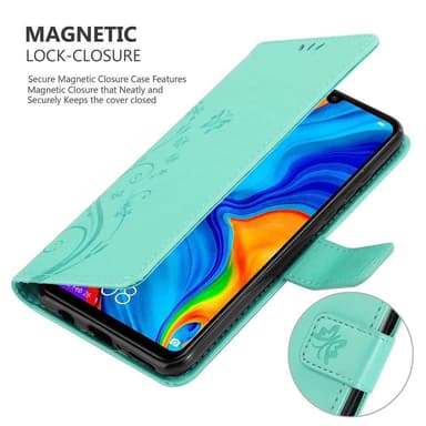 Huawei P30 LITE Suojakuori Lompakkokotelo (Turkoosi)