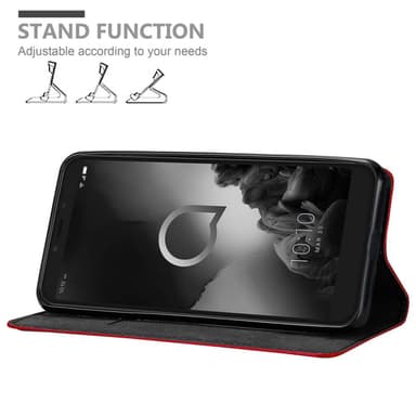 Alcatel 1S 2019 Suojakuori Lompakkokotelo (Punainen)