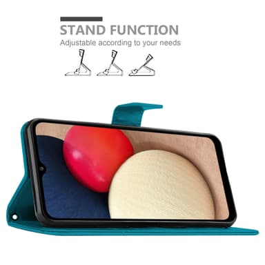 Samsung Galaxy A02s Suojakuori Lompakkokotelo (Sininen)