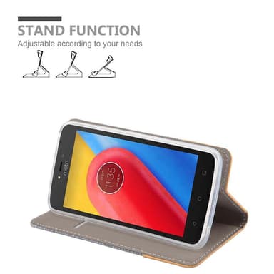 Motorola MOTO C PLUS Suojakuori Lompakkokotelo (harmaa)