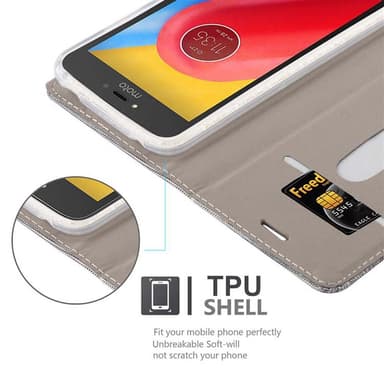 Motorola MOTO C PLUS Suojakuori Lompakkokotelo (harmaa)