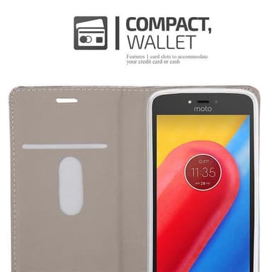 Motorola MOTO C PLUS Suojakuori Lompakkokotelo (harmaa)