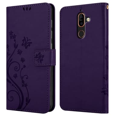 Nokia 7 PLUS Suojakuori Lompakkokotelo (Violetti)