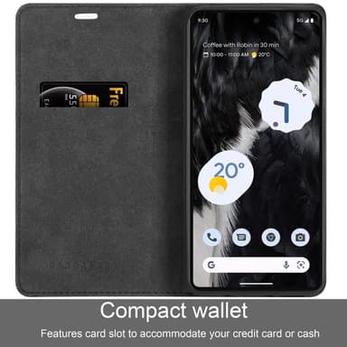 Google PIXEL 7 Suojakuori Lompakkokotelo (Musta)