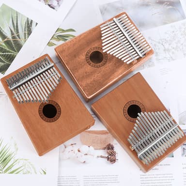 Kalimba Thumb-piano mahonkipuusta (tummanruskea)