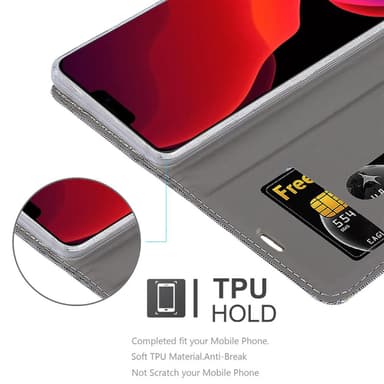 iPhone 12 MINI Suojakuori Lompakkokotelo (harmaa)
