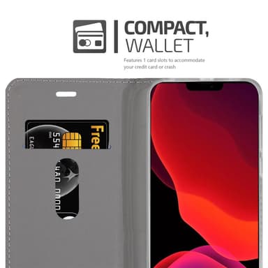 iPhone 12 MINI Suojakuori Lompakkokotelo (harmaa)