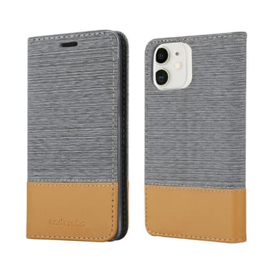 iPhone 12 MINI Suojakuori Lompakkokotelo (harmaa)