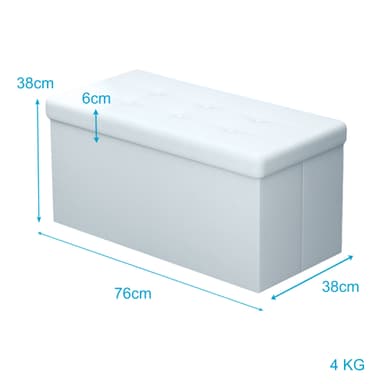 Taitettava penkki 78x38x38 Jakkara (valkoinen)