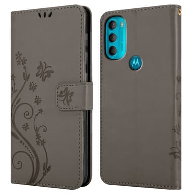 Motorola MOTO G71 5G Suojakuori Lompakkokotelo (harmaa)