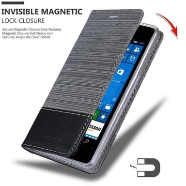 Nokia Lumia 550 Suojakuori Lompakkokotelo (harmaa)