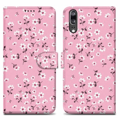 Huawei P20 Suojakuori Lompakkokotelo (Vaaleanpunainen)