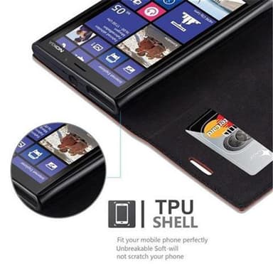 Nokia Lumia 920 Suojakuori Lompakkokotelo (Ruskea)