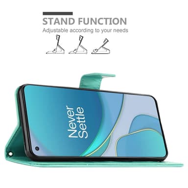 OnePlus 8T Suojakuori Lompakkokotelo (Turkoosi)
