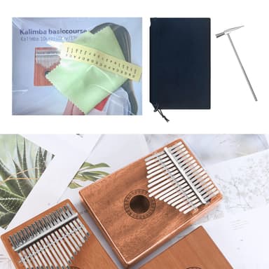 Kalimba Thumb-piano mahonkipuusta (tummanruskea)