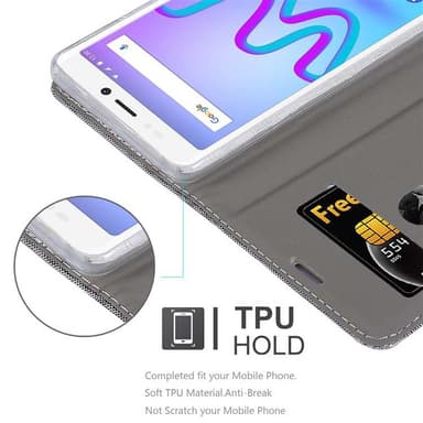 WIKO JERRY 3 Suojakuori Lompakkokotelo (harmaa)